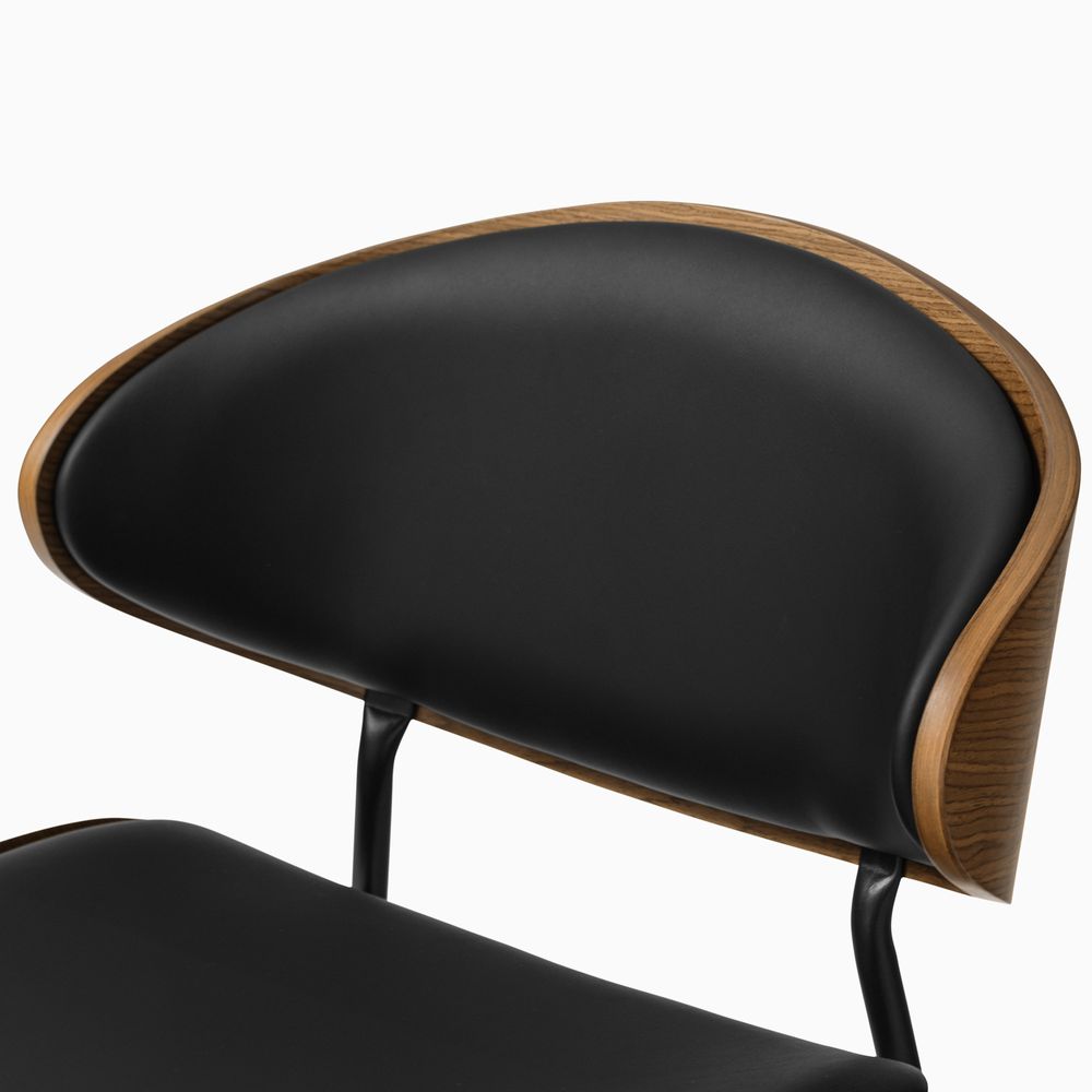 thumbnail image 2 of Jovego Mid-Century Modern Dining Chairs Set Of 2 – Black PU Upholstery, Metal Frame 2 of 2