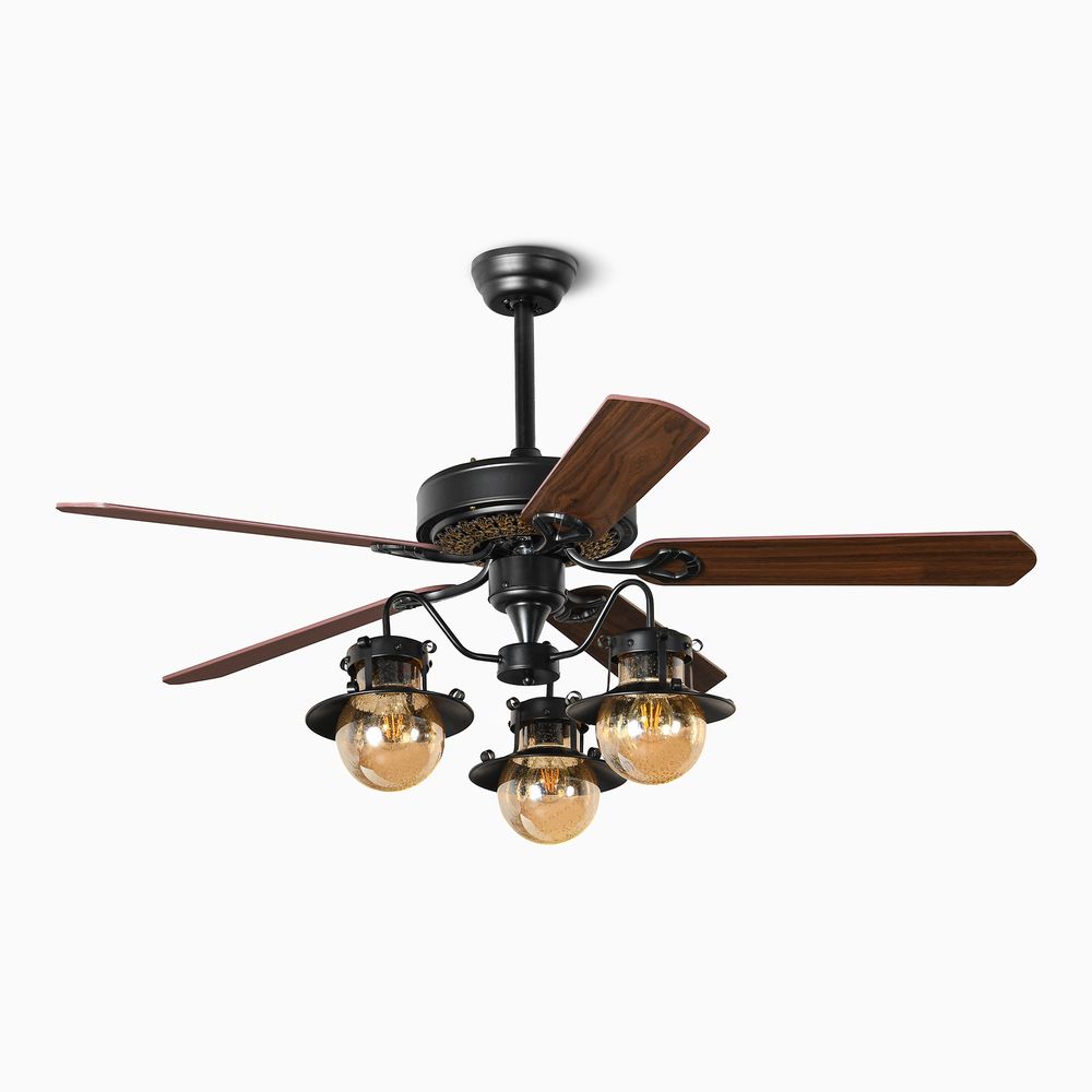 52" Ceiling Fan with glass lamp shade