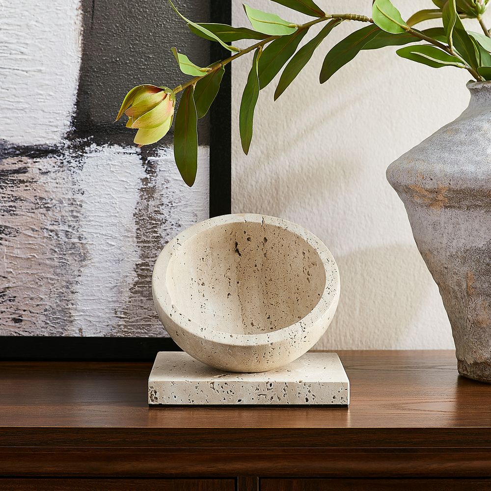 Travertine objects round