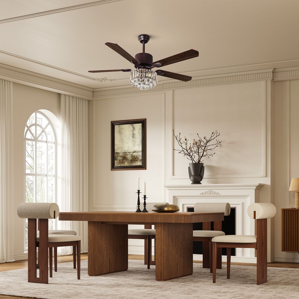 52" Ceiling Fan with glass lamp shad