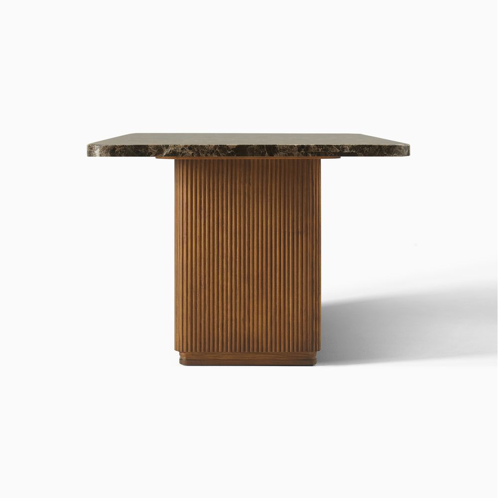 Side of 84 Inch Marble Dining Table