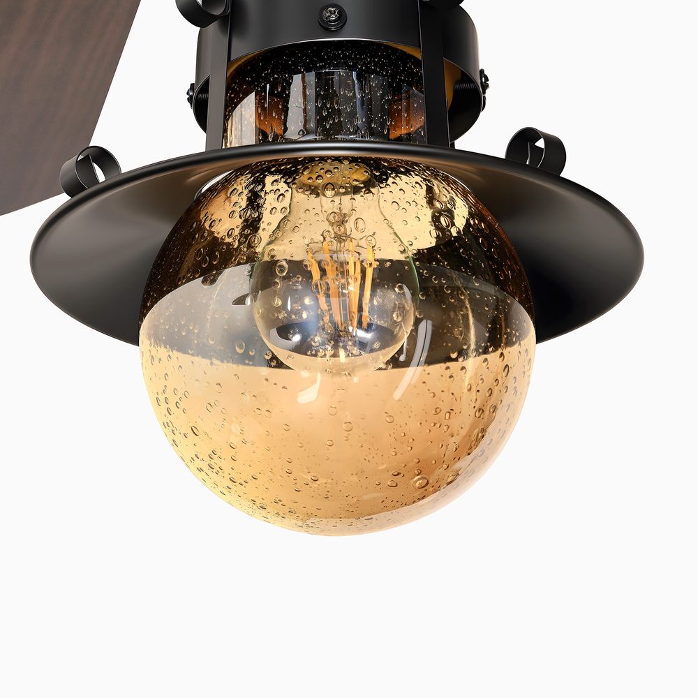 52" Ceiling Fan with glass lamp shade