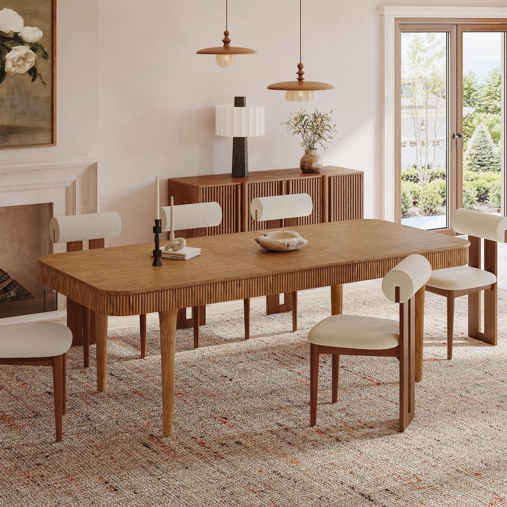 72"-92" Solid Wood Expandable Dining Room Table