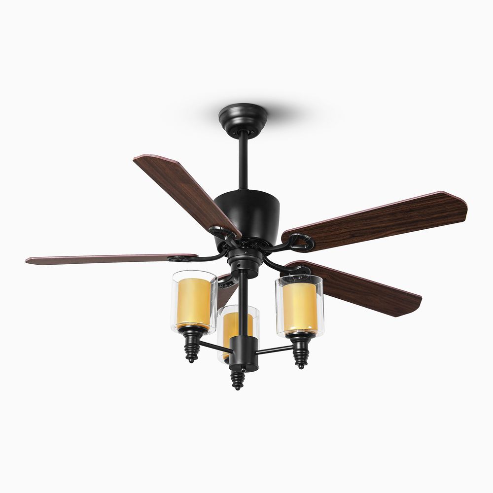 Glass lamp shade ceiling fan 52 inch