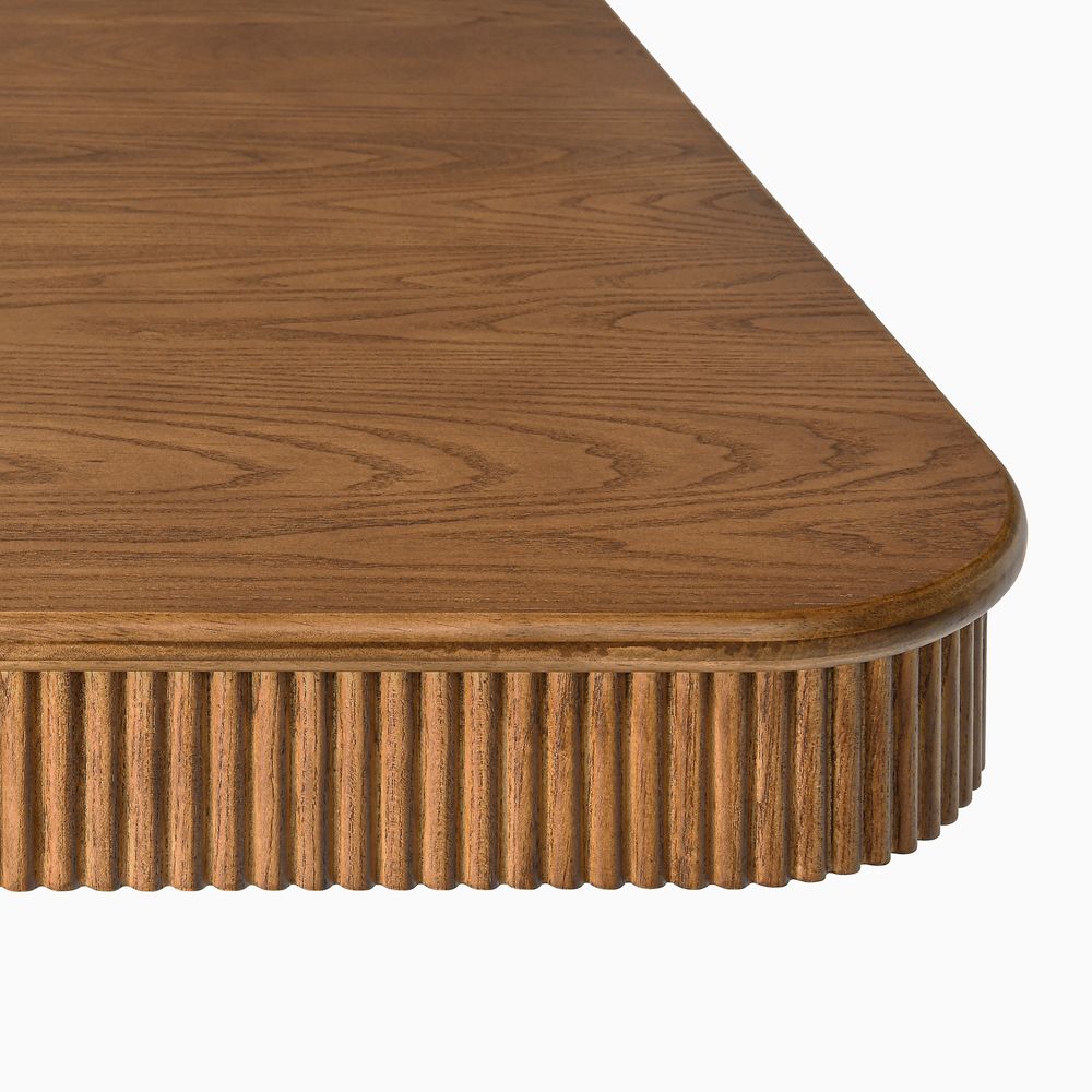 72-92 Inch Dining Table with Solid Wood Fluted Design