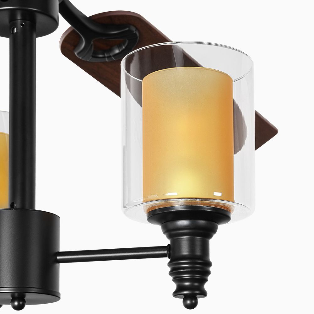 Glass lamp shade ceiling fan 52 inch