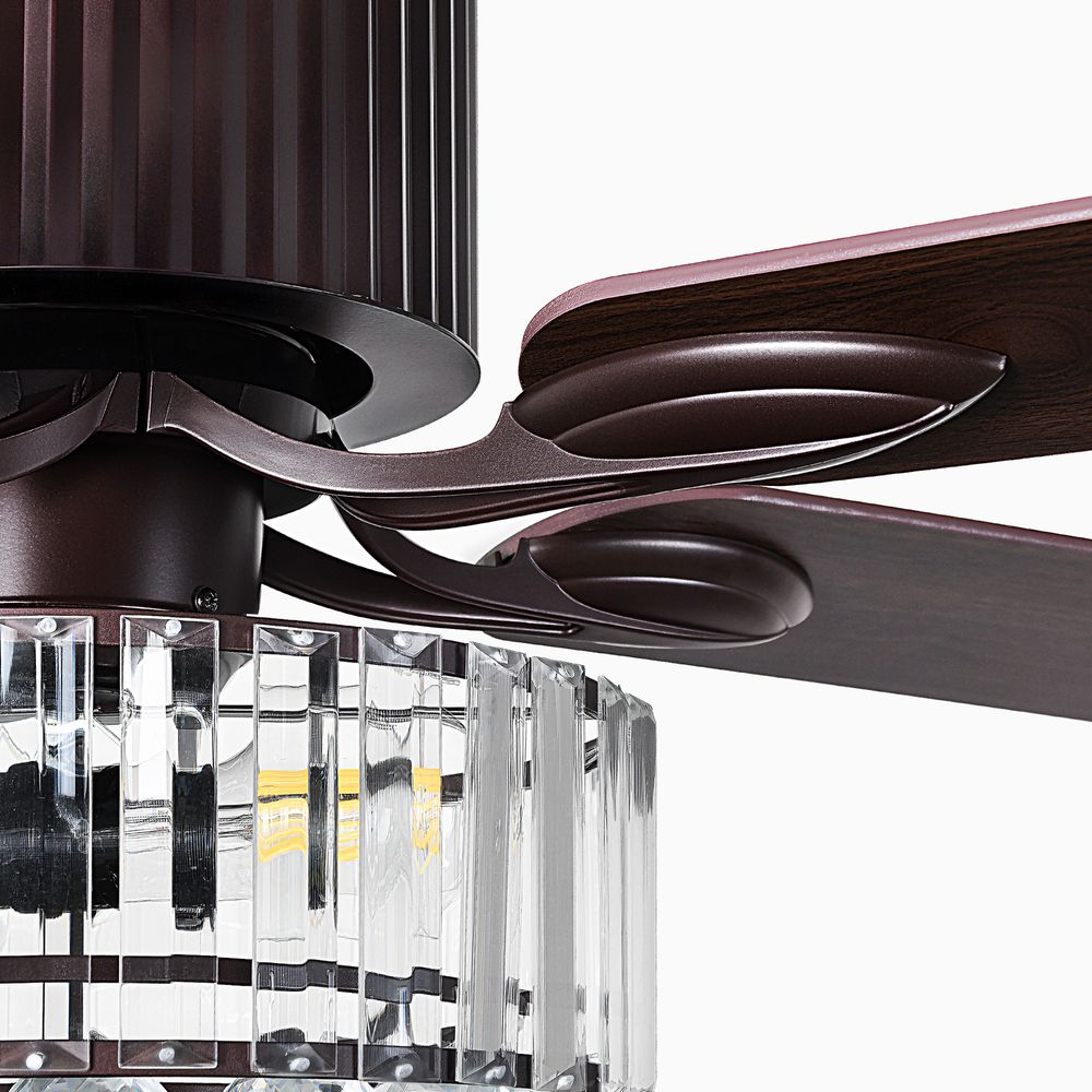 52" Ceiling Fan with glass lamp shad