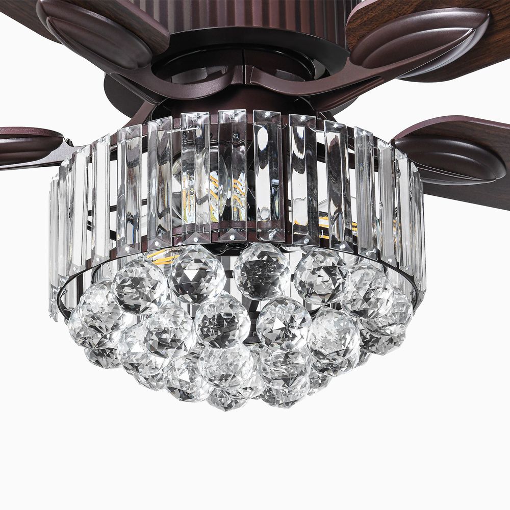 52" Ceiling Fan with glass lamp shad
