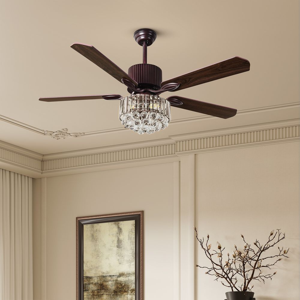 52" Ceiling Fan with glass lamp shad