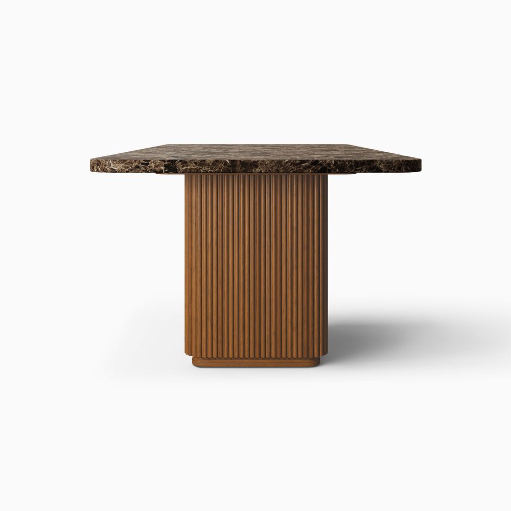 Side of 84 Inch Marble Dining Table