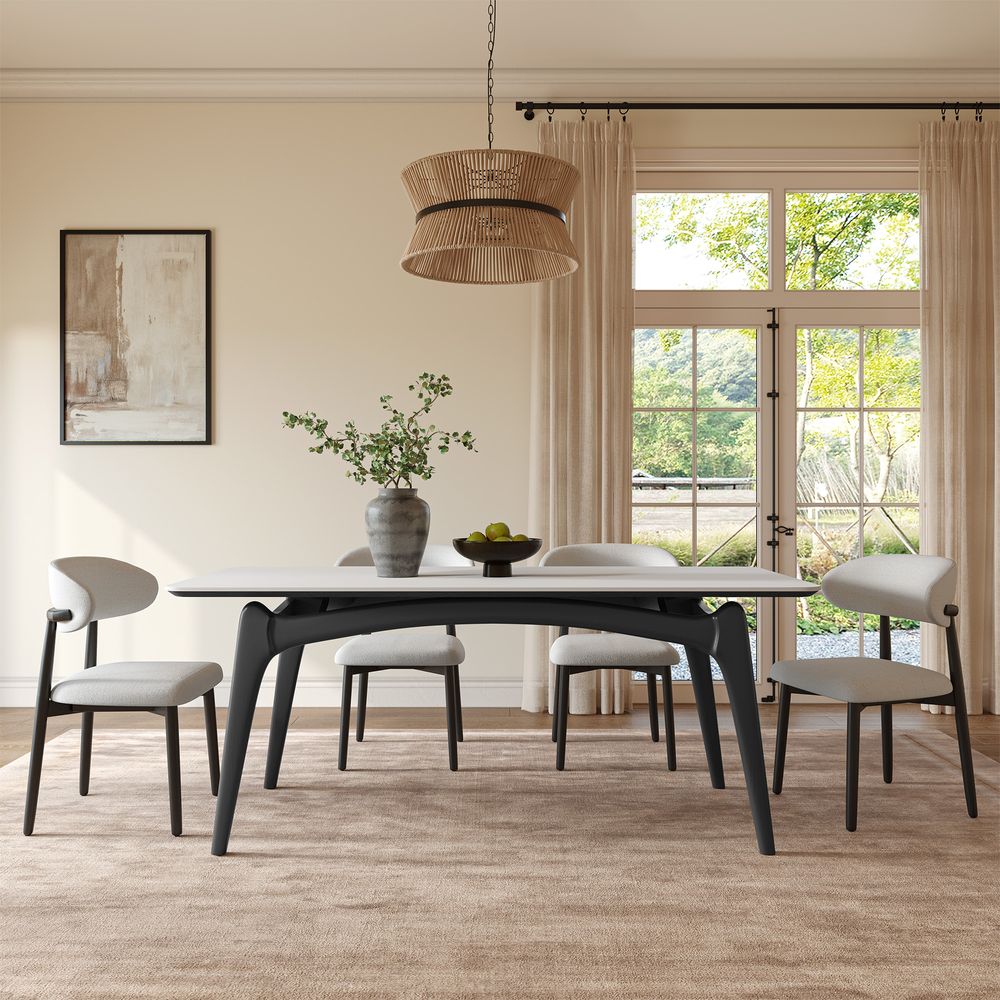 70 Inch Modern Sintered Stone Dining Table for 46 Seats