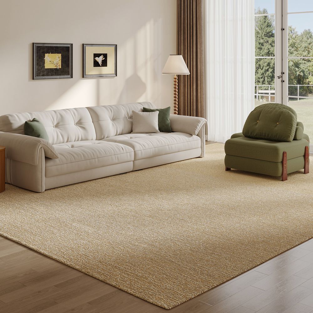 beige handwoven wool area rug