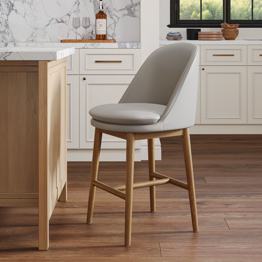 Modern Ash Wood Counter Bar Stool for Kitchen