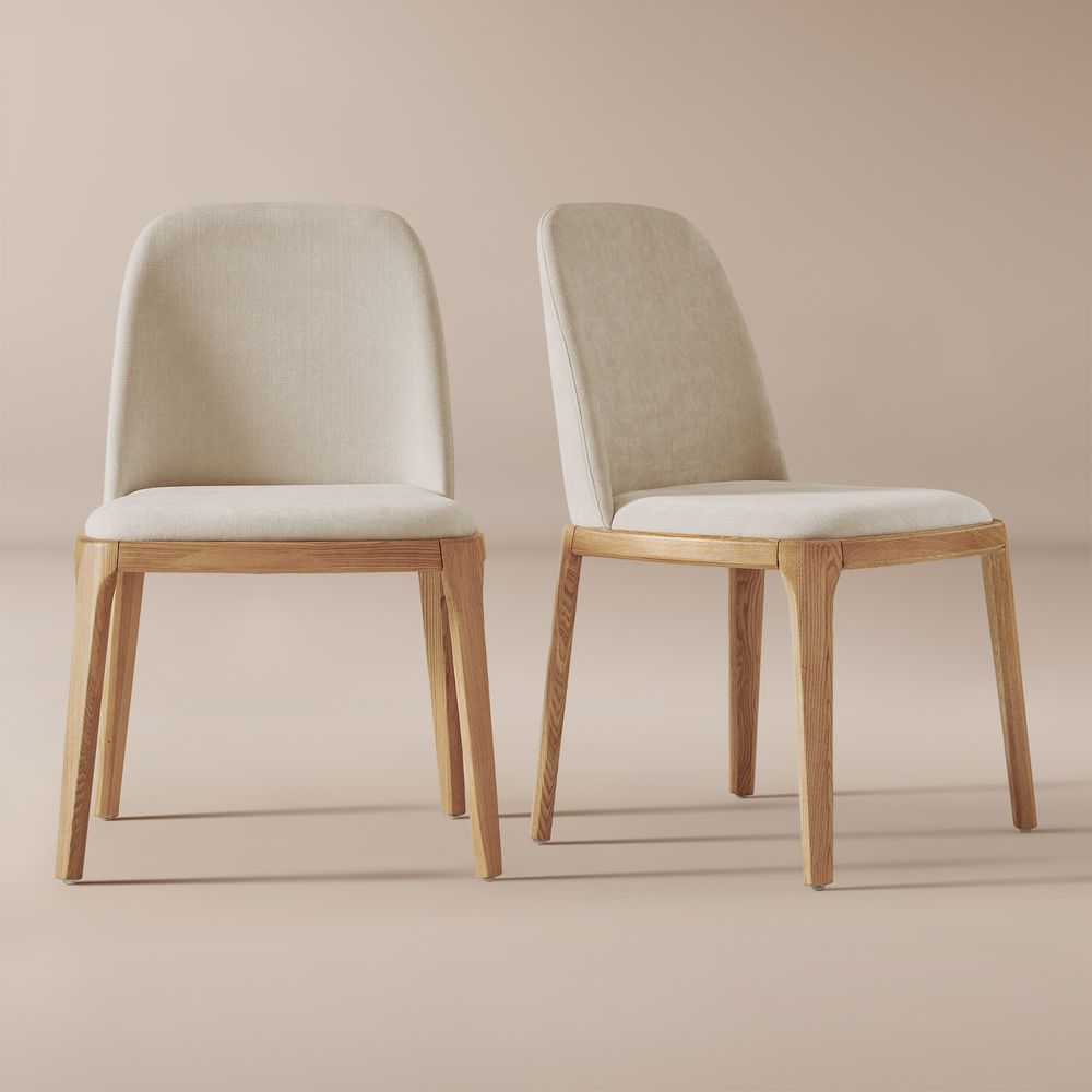 Mid Century Modern Wooden Dining Chairs Set