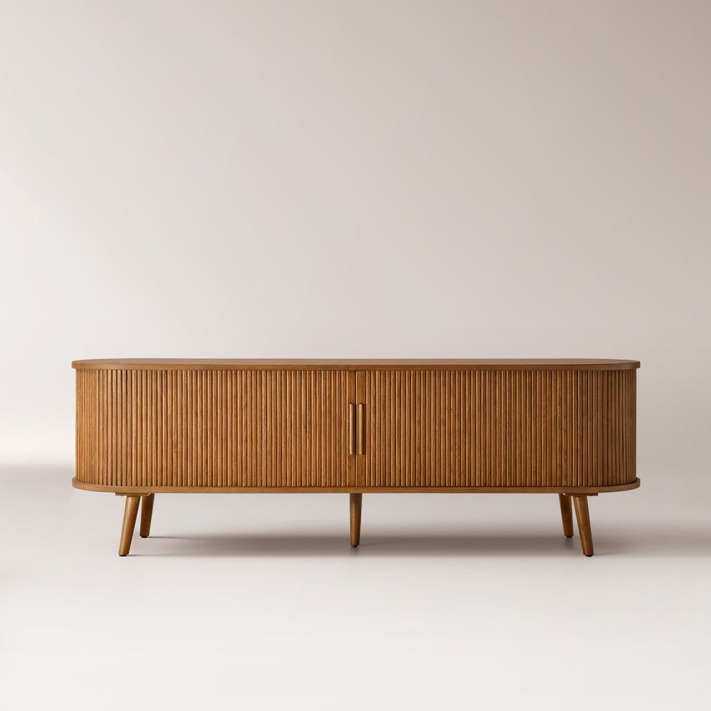 Oval Wooden TV Stand