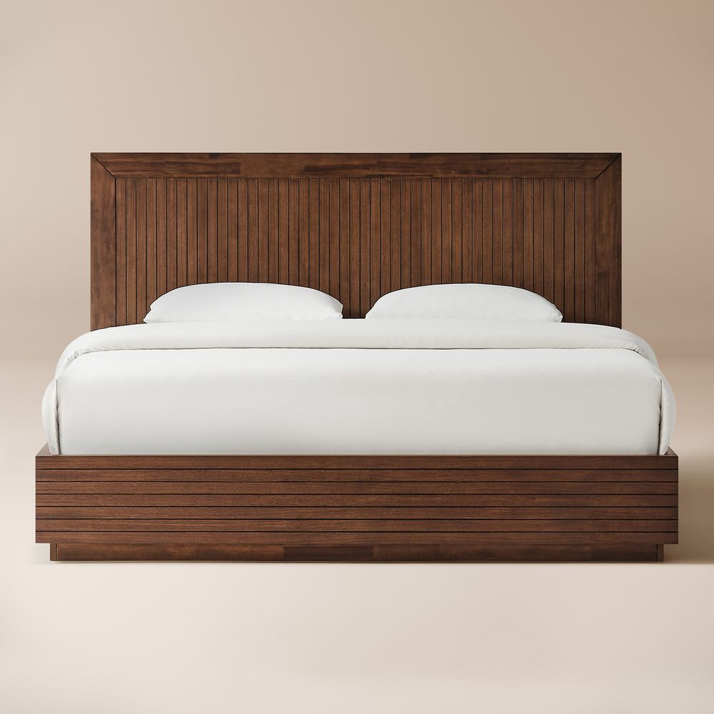 Fluted Acacia Bed
