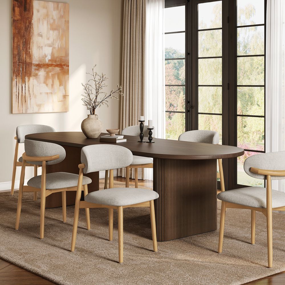 Modern Upholstered Dining Chair with Ash Wood Frame for Dining Room