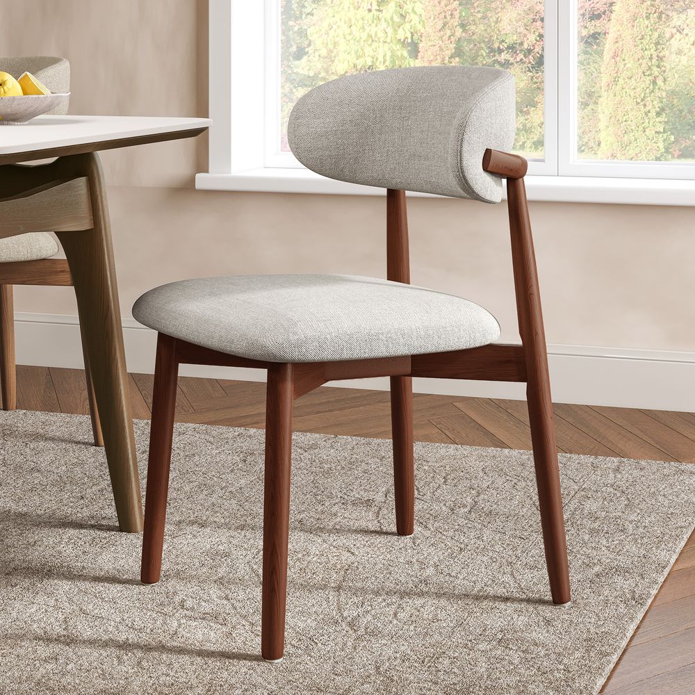 Modern Upholstered Dining Chair with Ash Wood Frame for Dining Room