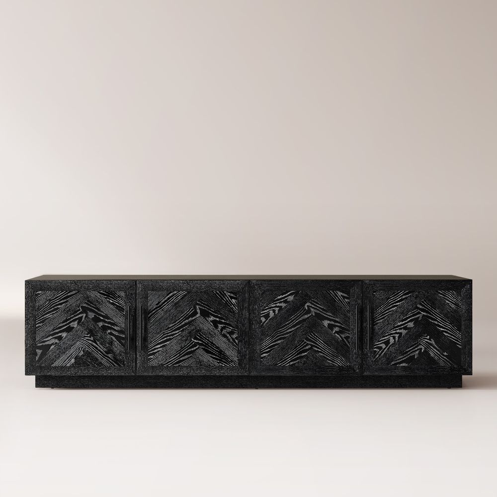 Chevron Wood TV Cabinet