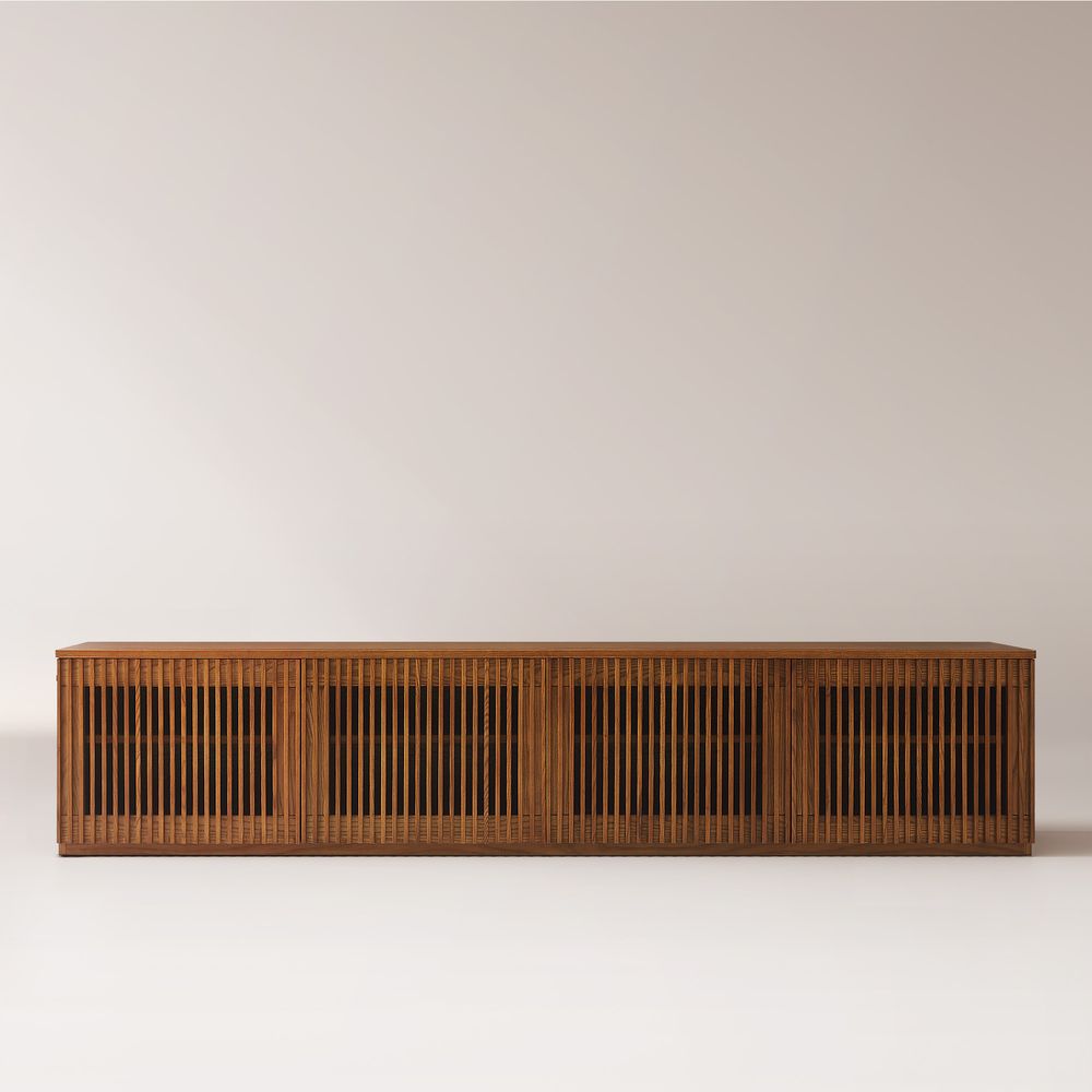 Slatted TV Stand