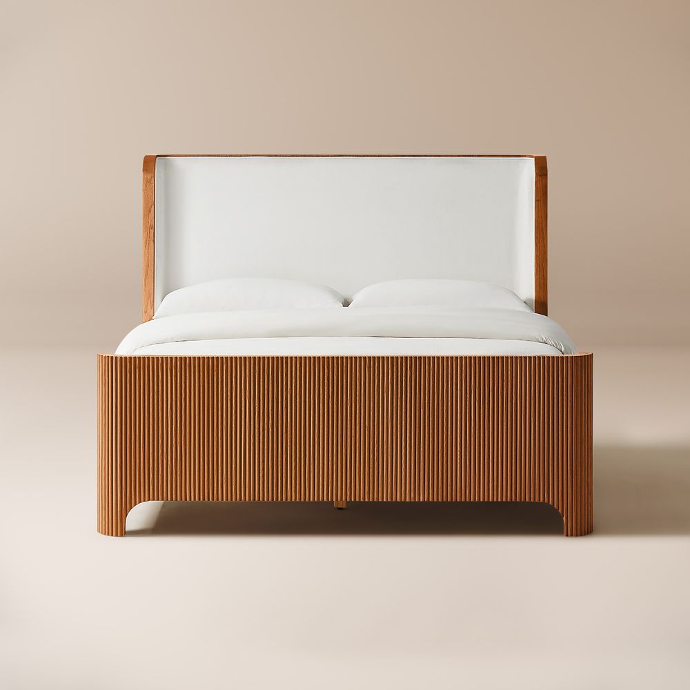 Fluted Solid Oak Bed