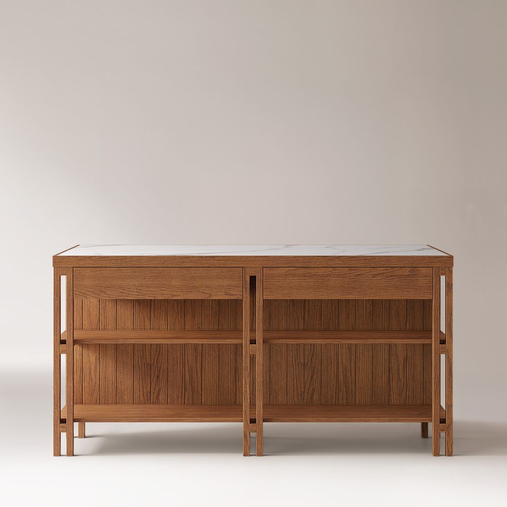 72" Sintered Stone Kitchen Island with Storage