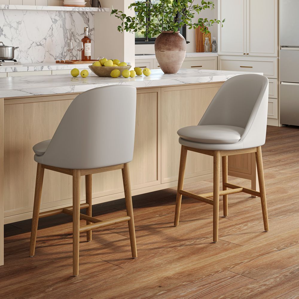 Brown Ash Wood Counter Bar Stool