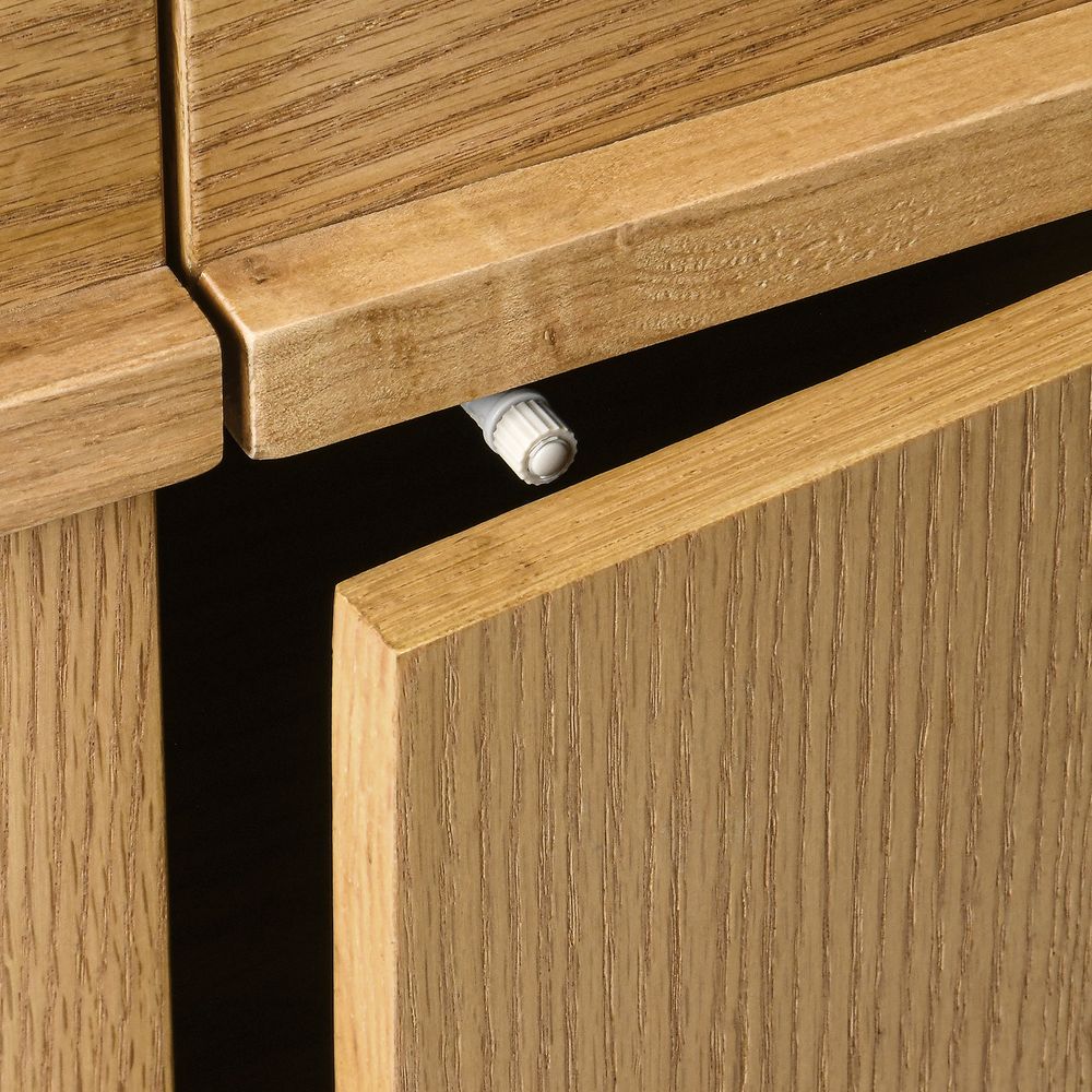 Natural credenza cabinet popup door