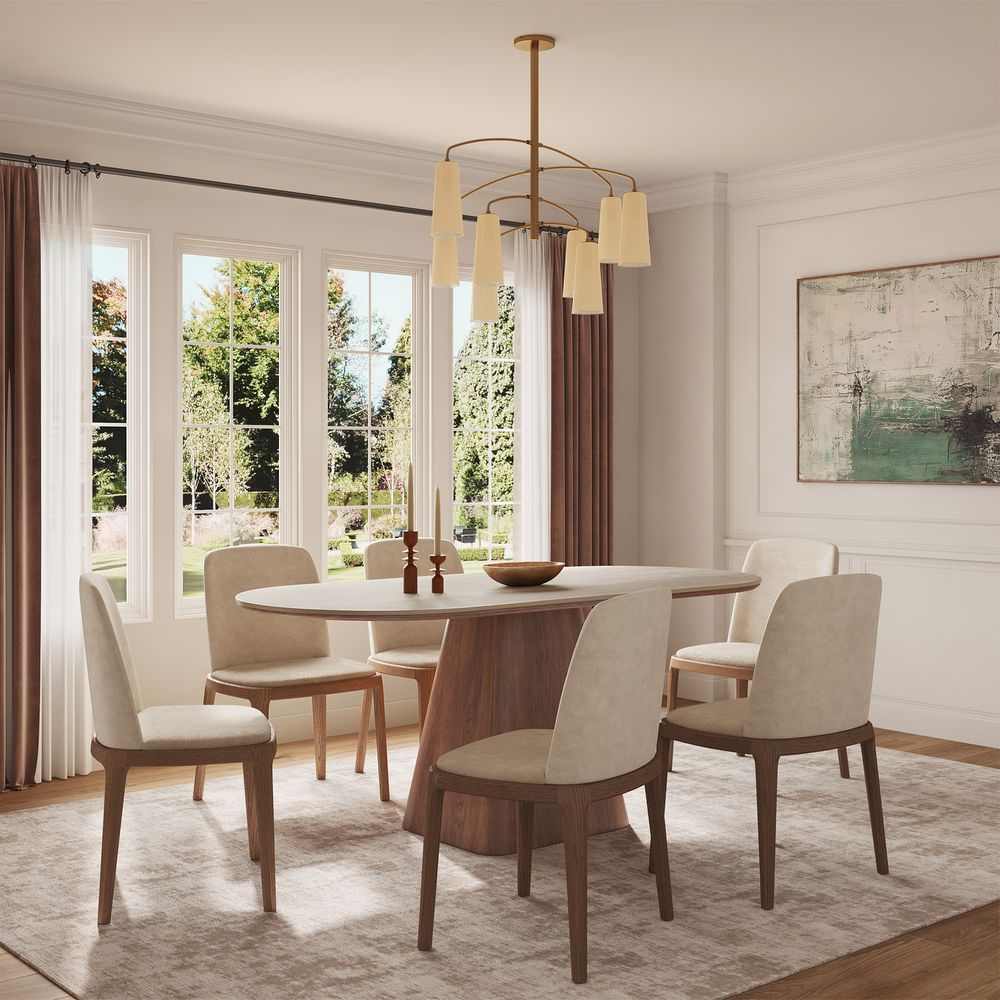 MCM Browm Ash Solid Wood Dining Chairs Set