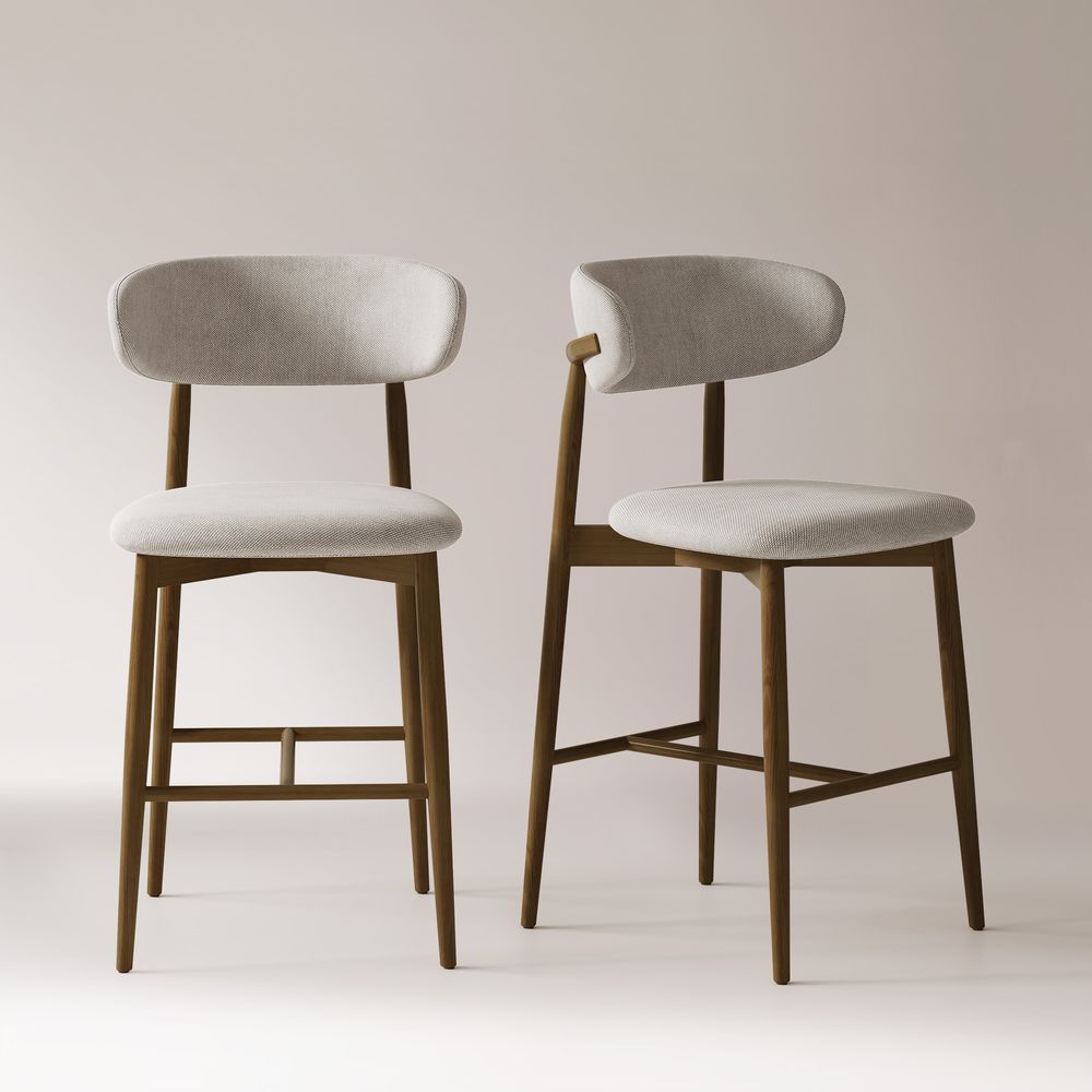 Ash Wood Bar Stools Set of 2