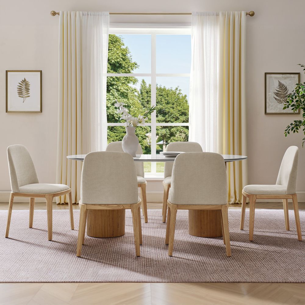 Natural Ash Solid Wood Dining Chairs Set
