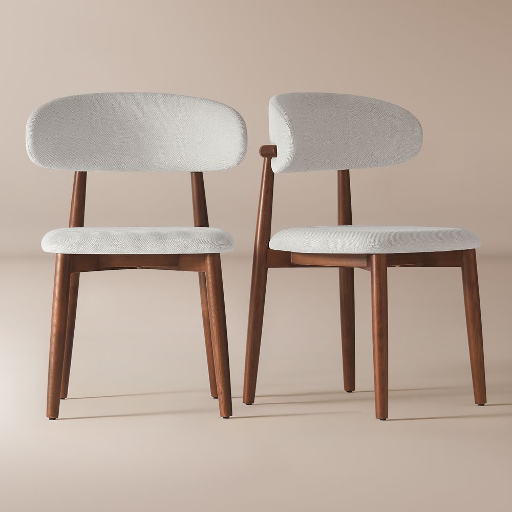 Cotton Linen Fabric Upholstered Dining Chai