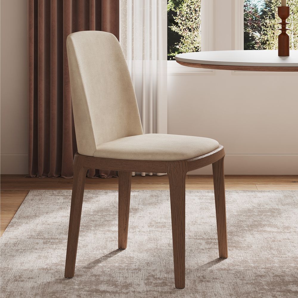Browm Ash Solid Wood Dining Chairs Set