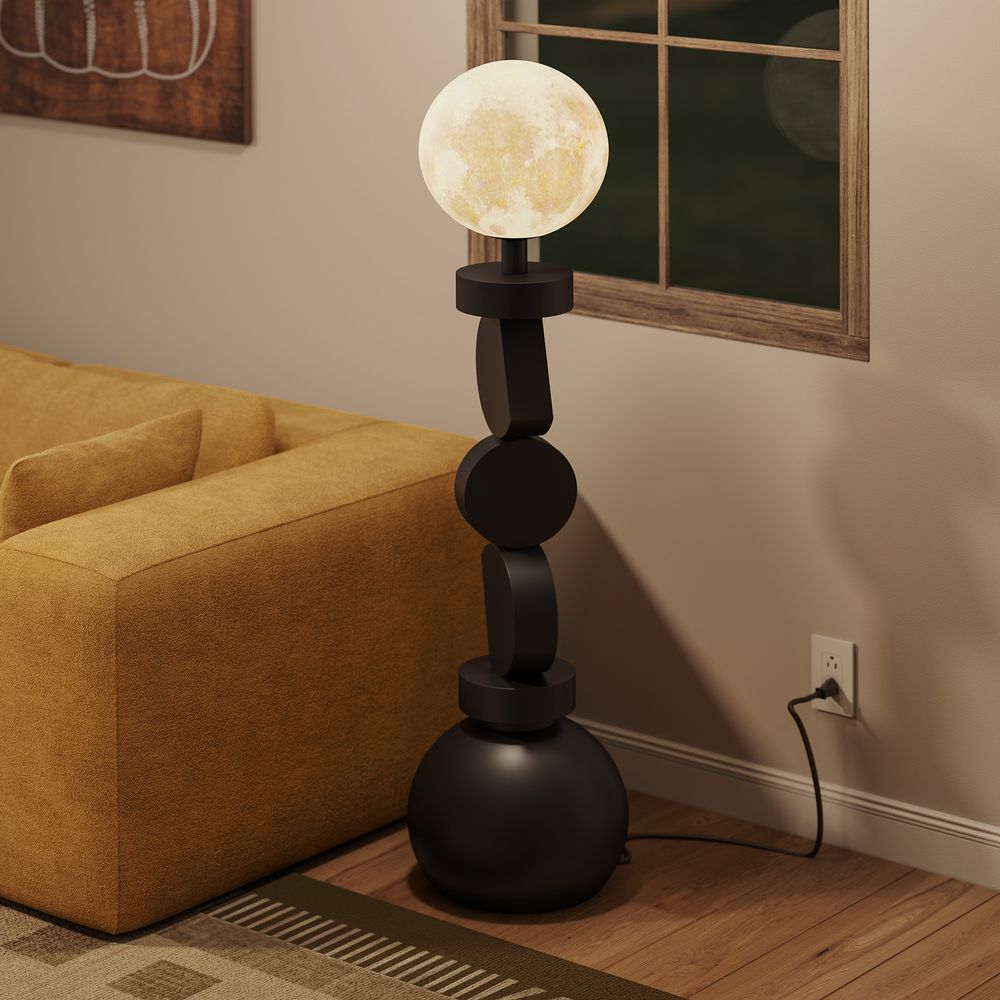 54" Floor Lamp with designed post and lampshade