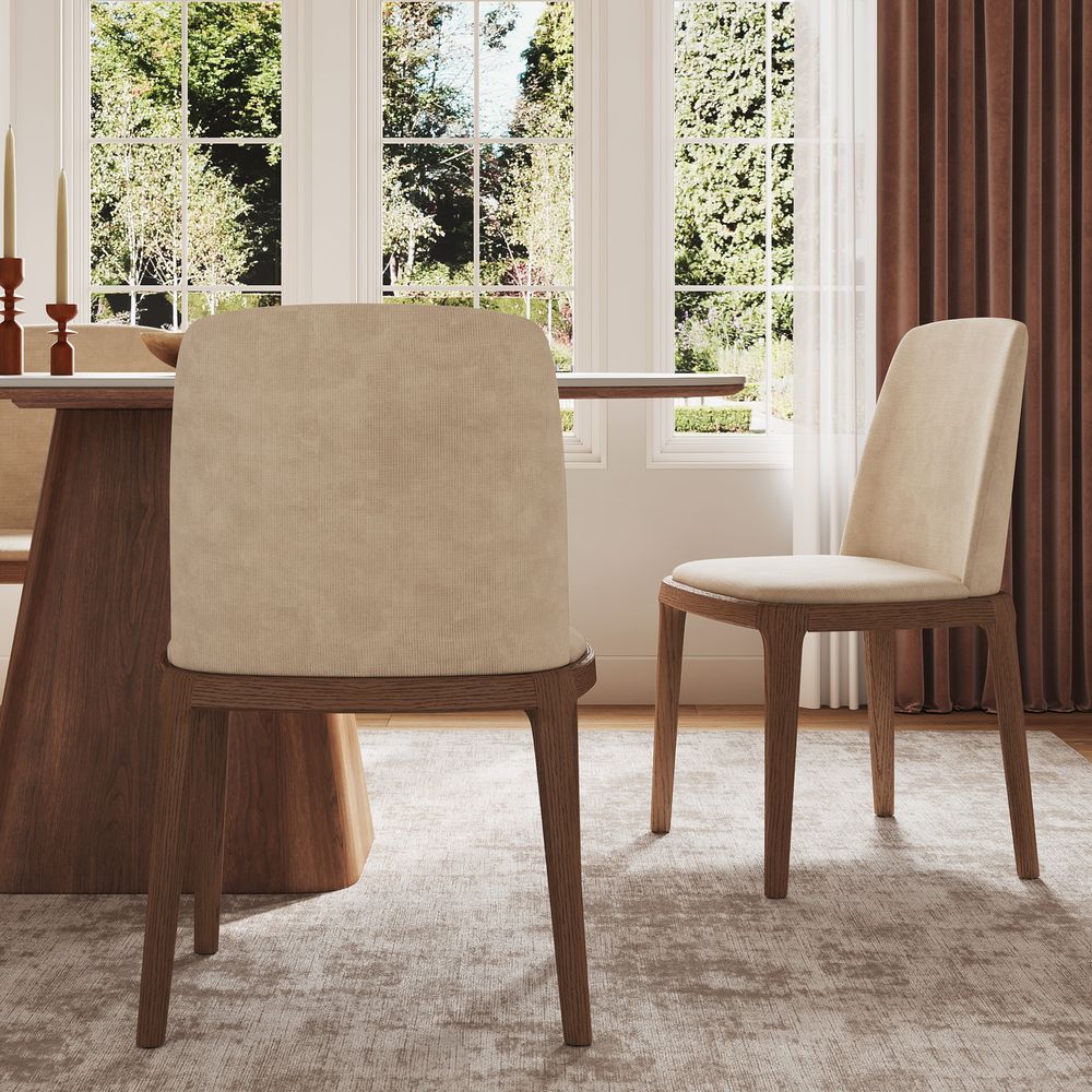 Browm Ash Solid Wood Dining Chairs Set for Dining Room