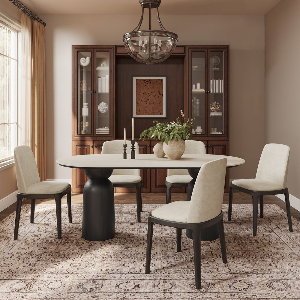 Mid Century Modern Wooden Dining Chairs Set for Dining Room