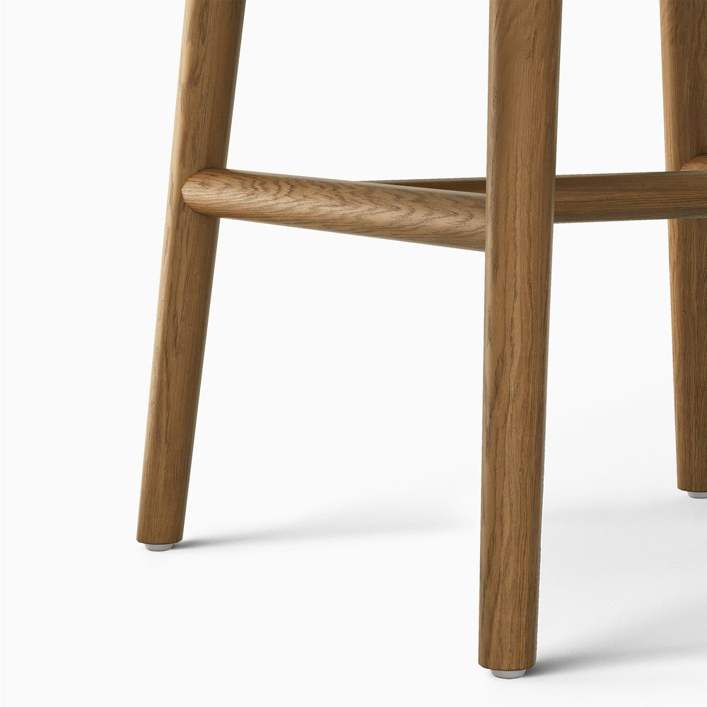 Modern PU Leather Counter Bar Stool with Ash Wood Frame