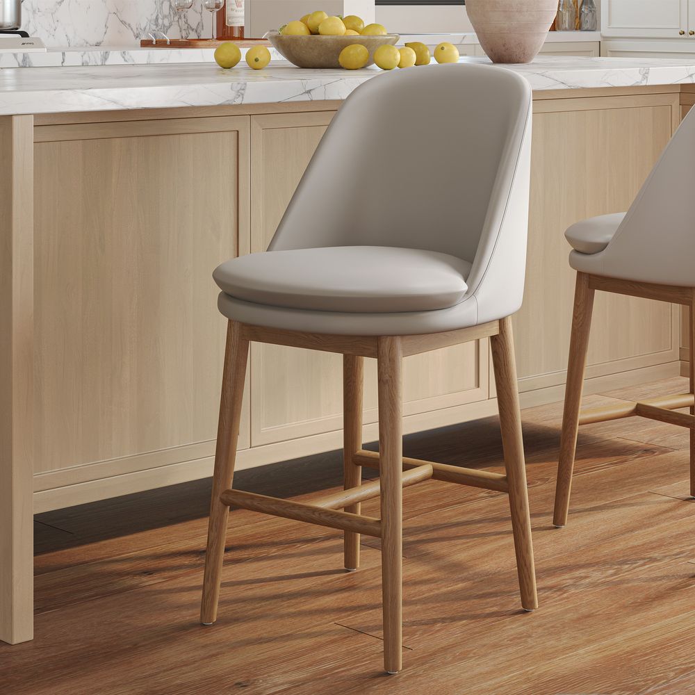 Modern Ash Wood Counter Bar Stool for Kitchen
