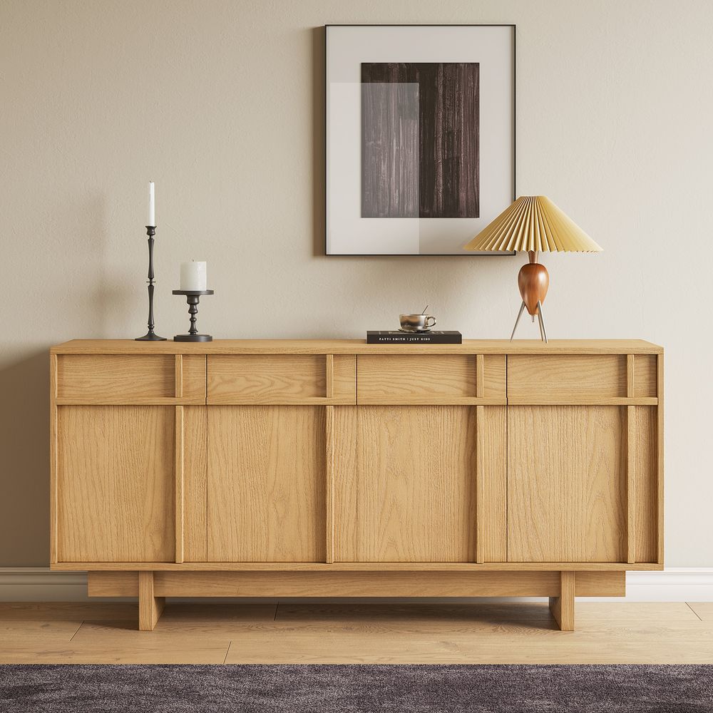 credenza cabinet with Push to Open Doors
