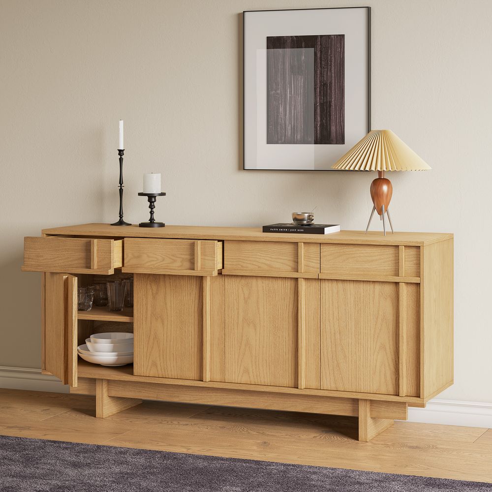 Natural credenza cabinet for entryway