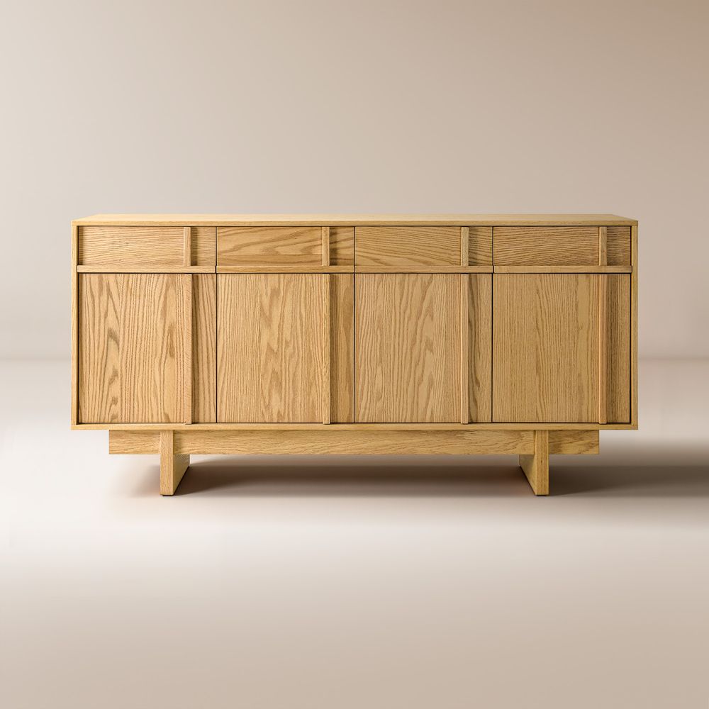 63 Inch Modern Natural credenza cabinet