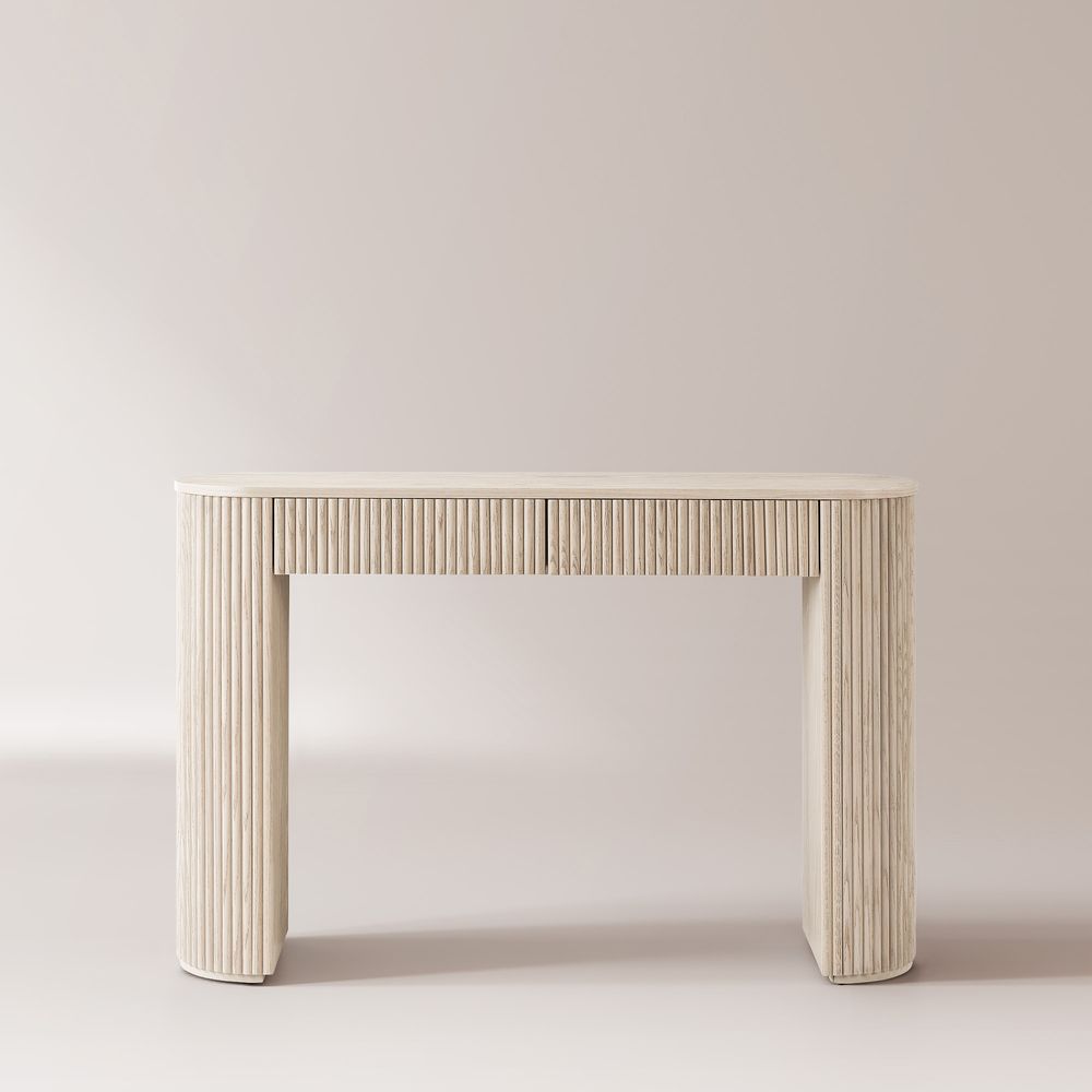 whitewash console table with drawers