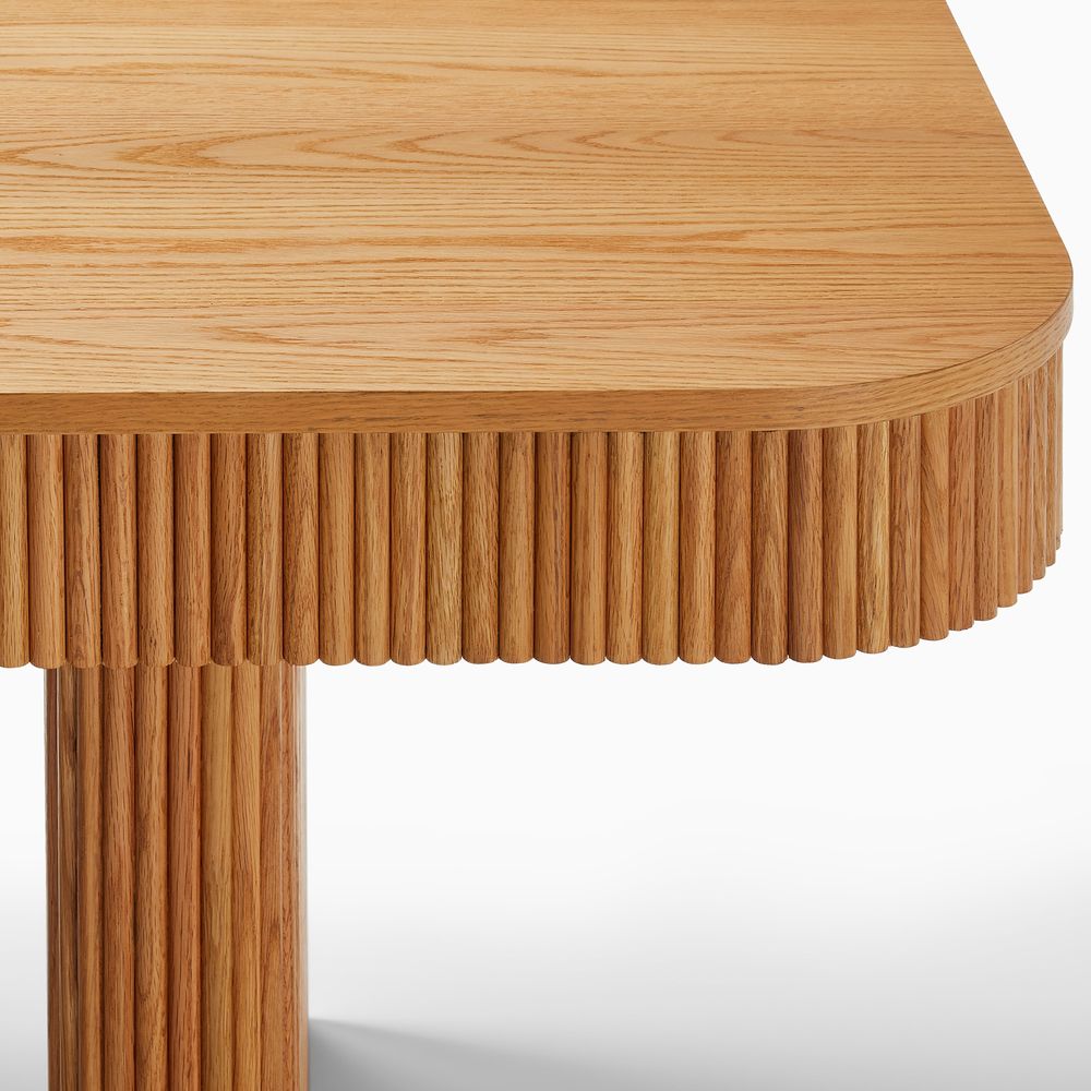 84" Dining Table with Solid Oak Fluted Design