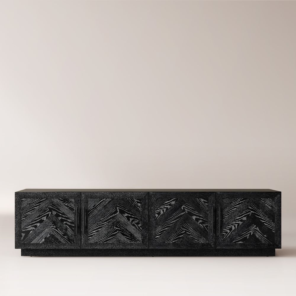 Chevron Wood TV Cabinet