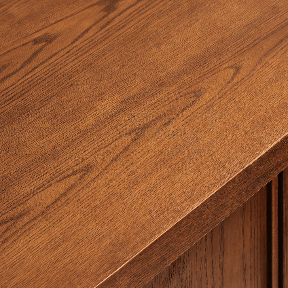 Brown Wooden Kitchen Island with Oak Veneer