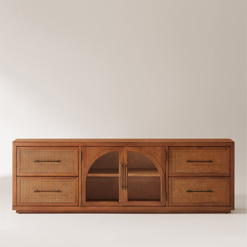 Reddish Brown Oak Arch TV Stand