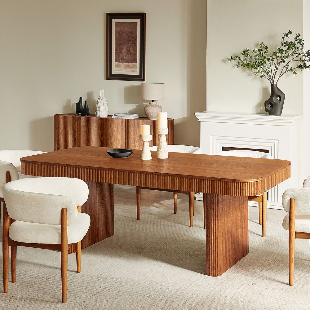84" Oak Dining Table for Dining Room