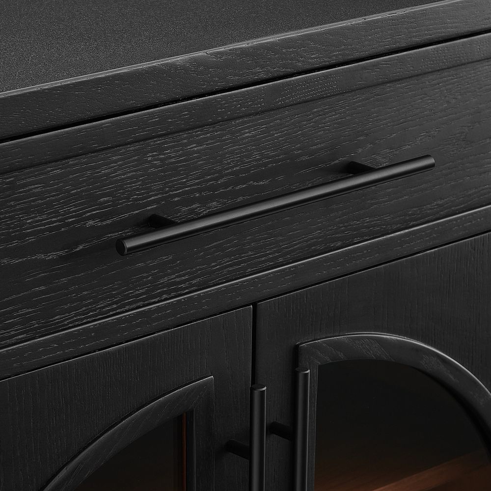 Black Versatile Kitchen Island with Handle