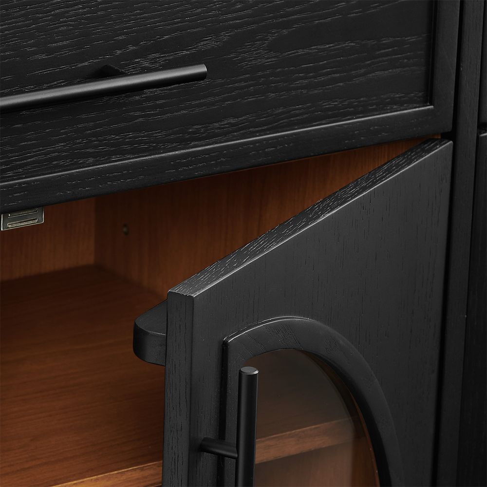 Black Kitchen Island with Doors