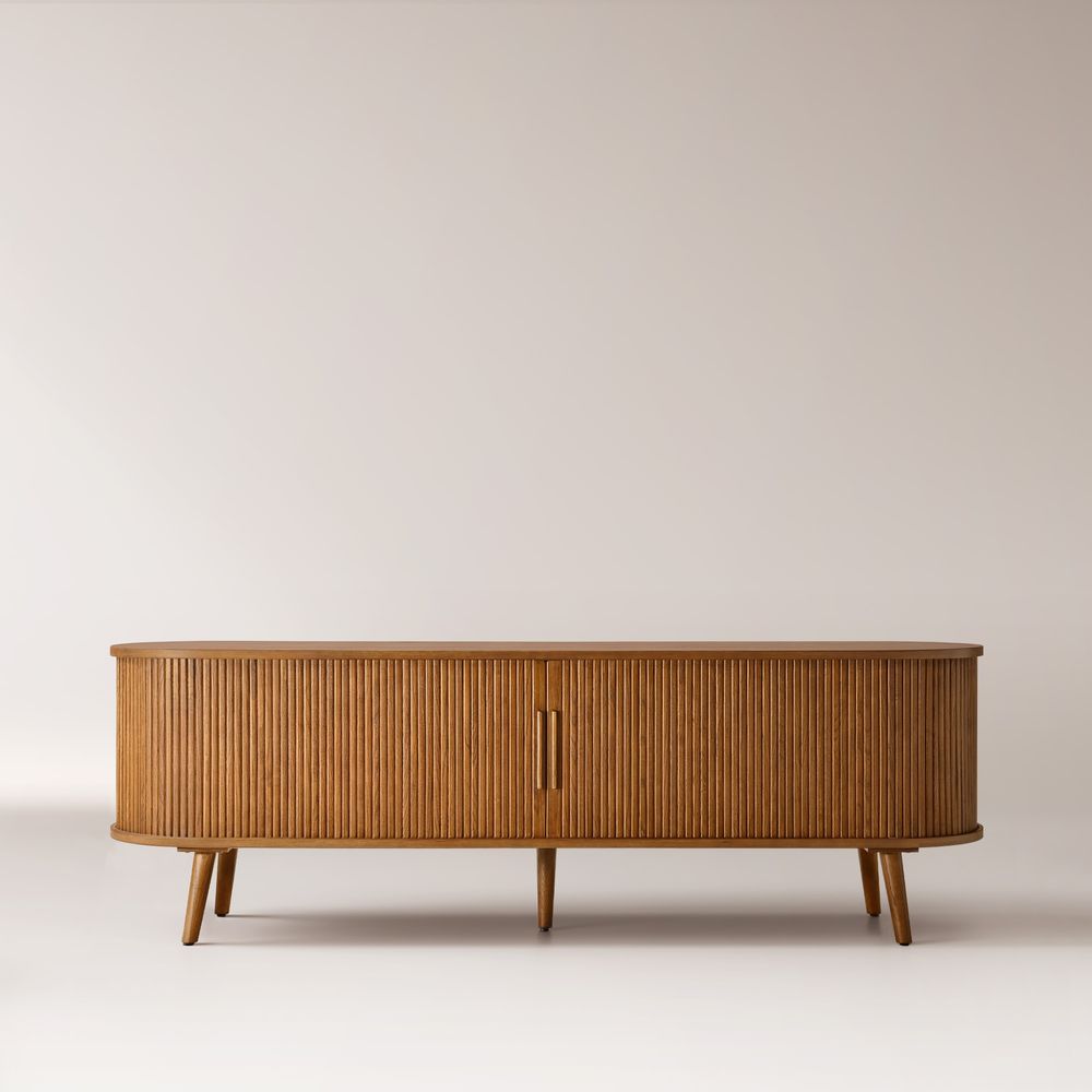 Oval Wooden TV Stand
